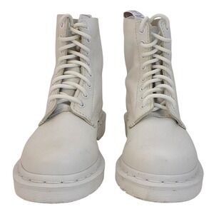 Doc Martens Air Wair White 1460 Mono Smooth Leather Combat Boots‎ Women's 8